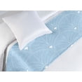 thumbnail image 3 of Art Deco Bed Runner, Classic Semi Circle Fan Like Motif Ornaments Geometric Vintage Scales, Decorative Accent Bedding Scarf for Hotels Homes & Guest Rooms, Twin, Pale Blue and White, by Ambesonne, 3 of 3
