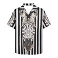 thumbnail image 3 of Camisas hawaianas con estampado de tigre y ciervo para hombre, blusas informales de manga corta para fiesta, abotonadas, para verano, 3 of 5