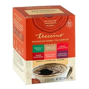 Teeccino Mushroom Herbal Tea - Mushroom Adaptogen Tea Sampler - Support Your Health With Mushrooms and Adaptogenic Herbs, Prebiotic, Caffeine Free, Acid Free, 12 Tea Bags