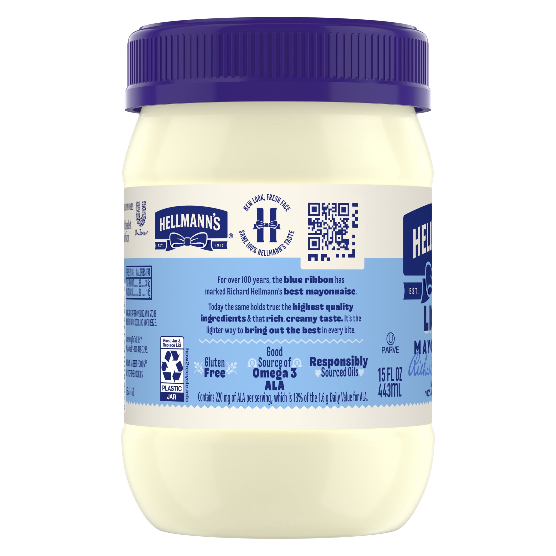 (12 pack) Hellmann's Light Mayonnaise, 15 Fl Oz