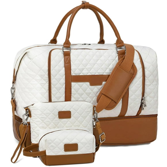 Bolsa de fin de semana Stuery para mujer con compartimento para zapatos de 40 litros y 2,7 libras