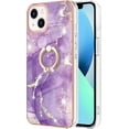 thumbnail image 2 of Slim Fit Phone Case for iPhone 15 (Not fit 15 Pro),Shiny Ring Kickstand Case for Girls,Camera and Screen Protection Cover for iPhone 15 (6.1 in.),ZHDD Purple, 2 of 7