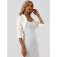 thumbnail image 3 of DARING DIVA Cropped Jacket  Open Front Bolero Faux Fur Shrug XS White, 3 of 6