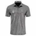 thumbnail image 2 of Miluxas Men's Shiny Sequins Shirt Lapel Short Sleeve Polo Shirt Button Down Nightclub Costume Outdoor Disco Party Top Outfit Silver, 2 of 5