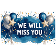 thumbnail image 5 of Blue Watercolor Background Banner with Balloons Star Elements We Will Miss You Decoration Party Supplies Farewell Party Photography Props Decor Backdrop, 5 of 8