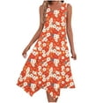 thumbnail image 2 of Ovzne Robes Grande Taille pour Femmes aux Formes Robe de Plage Robe pour Femmes à Imprimé Sans Manches avec Poche Ourlet Irrégulier Robe à Col Rond Robe Grande Taille Imprimée Liquidation, 2 of 5