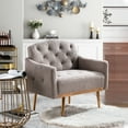 thumbnail image 5 of Muumblus Modern Accent Chair, Teddy Upholstered Single Sofa Chair Sherpa Arm Chair for Living Room and Bedroom, Comfy Armchair with Metal Legs, Gray, 5 of 9