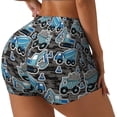 thumbnail image 2 of Naloa Blue Excavator Biker Shorts for Women Seamless Scrunch Short Women’s Yoga Shorts for Gym Running Sport Shorts - XX-Large, 2 of 9