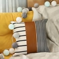 thumbnail image 4 of Faux Leather and Monochromatic Stripes Decorative Pillow Cover, 4 of 4