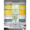 thumbnail image 2 of Abstract Gray Yellow Sheer Curtains for Living Room Bedroom, Light-filtering Sheer Curtain, Strip Geometric Rod Pocket Voile Window Treatment Drapes, 52’’Wx72’’L, 2 Panels Set, 2 of 7