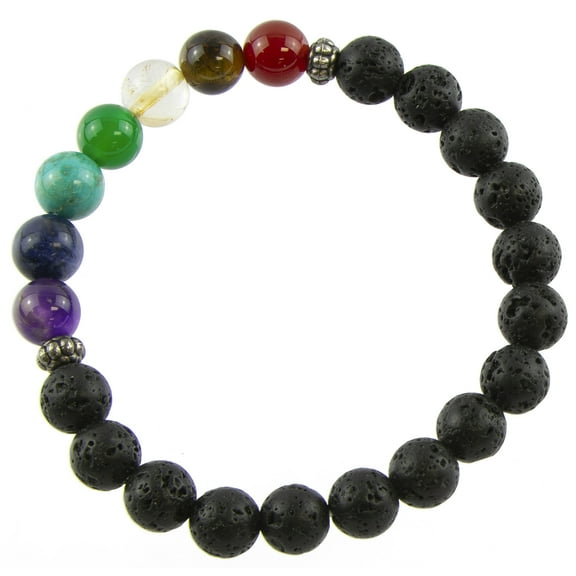 7 Chakra Genuine Bead Healing 8" Stretch Bracelet