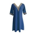 thumbnail image 2 of ZOELNIC Women's Summer Guipure Lace Dress Casual Boho V Neck Half Sleeve Beach Tunic Dress, XL, 2 of 4