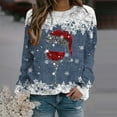 thumbnail image 2 of Suéteres navideños con estampado de copos de nieve, suéteres de cuello redondo y manga larga para mujer, suéteres de copa de vino, suéteres para mujer, 2 of 5