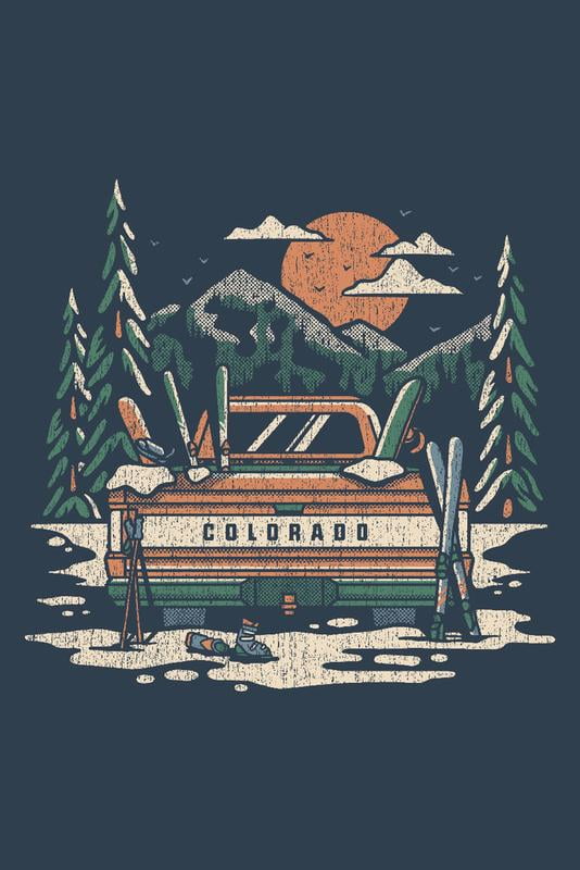 Denver, Colorado, Ski Truck (9x12 Wall Art Print, Home Decor)