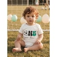 thumbnail image 6 of BemeyourBBs Baby Boy First Birthday Football Outfit 1st Birthday One Years Old Clothes Summer Bubble Romper Soccer Letters Print Short Sleeve Bodysuit Jumpsuit Playsuit, 6 of 9