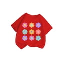 thumbnail image 3 of WQNVRNR Girls Summer Short Sleeve Tee- Casual Printed Cotton Crewneck Cute T Shirt Red Size 8, 3 of 6