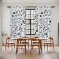 thumbnail image 2 of Blue Teal Spring Floral Kitchen Curtains, Vintage Botanical Colorful Elegant Light Filtering Window Curtain Panels, 2Pcs Rod Pocket Window Treatments Set for Living Room Bathroom Bedroom 52x72 Inches, 2 of 9