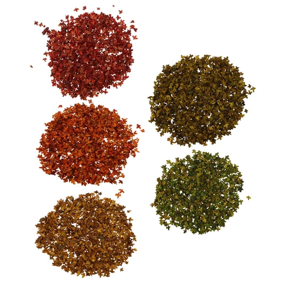 KALLORY 5 Bags Faux Fall Leaves for Model Railway, Miniature Landscape, Crafts, Building Models, Artificial Autumn Foliage
