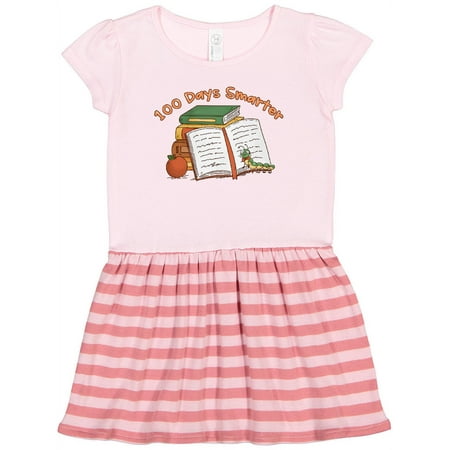 

Inktastic 100 Days Smarter Bookworm 100th Day of School Gift Toddler Girl Dress