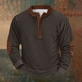 thumbnail image 1 of Men's Retro Halloween Quarter Button Collar Sweatshirt Haunted House Acting Essential Partially Buttoned Pullover Vintage Horror Print Last-Minute Halloween Party, 1 of 3