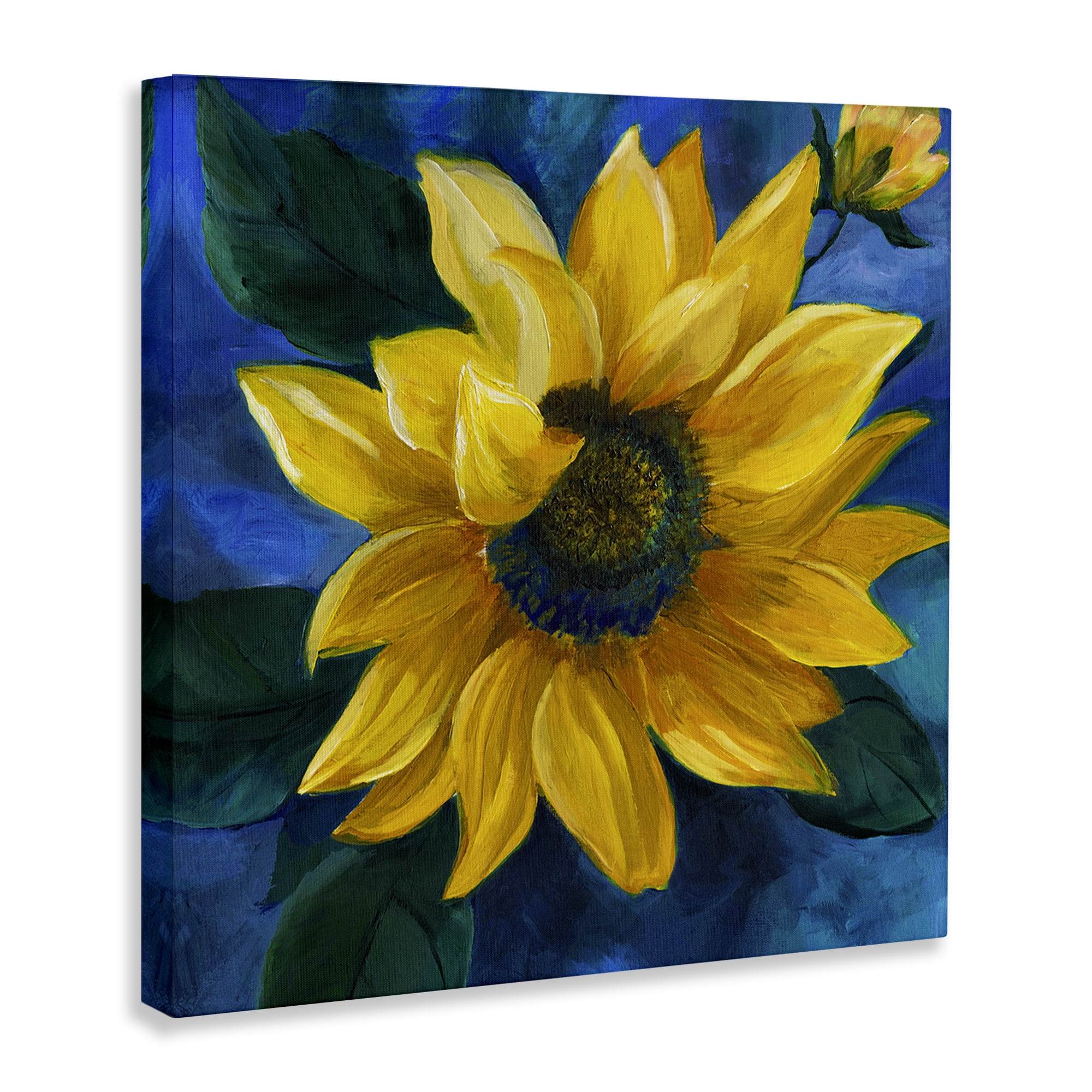 Stupell Industries Sunflower Curling Petals Plants & Flowers Painting Wrapped Canvas Art Print Wall Art, 17 x 17