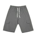 thumbnail image 4 of lnmuld Boys Shorts Boys Girls Stretch Chino Twill Jogger Shorts with Drawstring Waist and Multiple Cargo Pockets for School Size：5-6 Years, 4 of 9