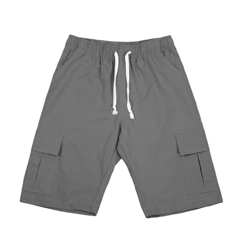 RMGVDSD Boys Lightweight Cargo Shorts Kids Drawstring Cargo Shorts