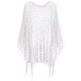 thumbnail image 4 of Womens Bathing Suit Coverups Hollow Out Knit White Mesh Top Summer Vacation Shawl, 4 of 5