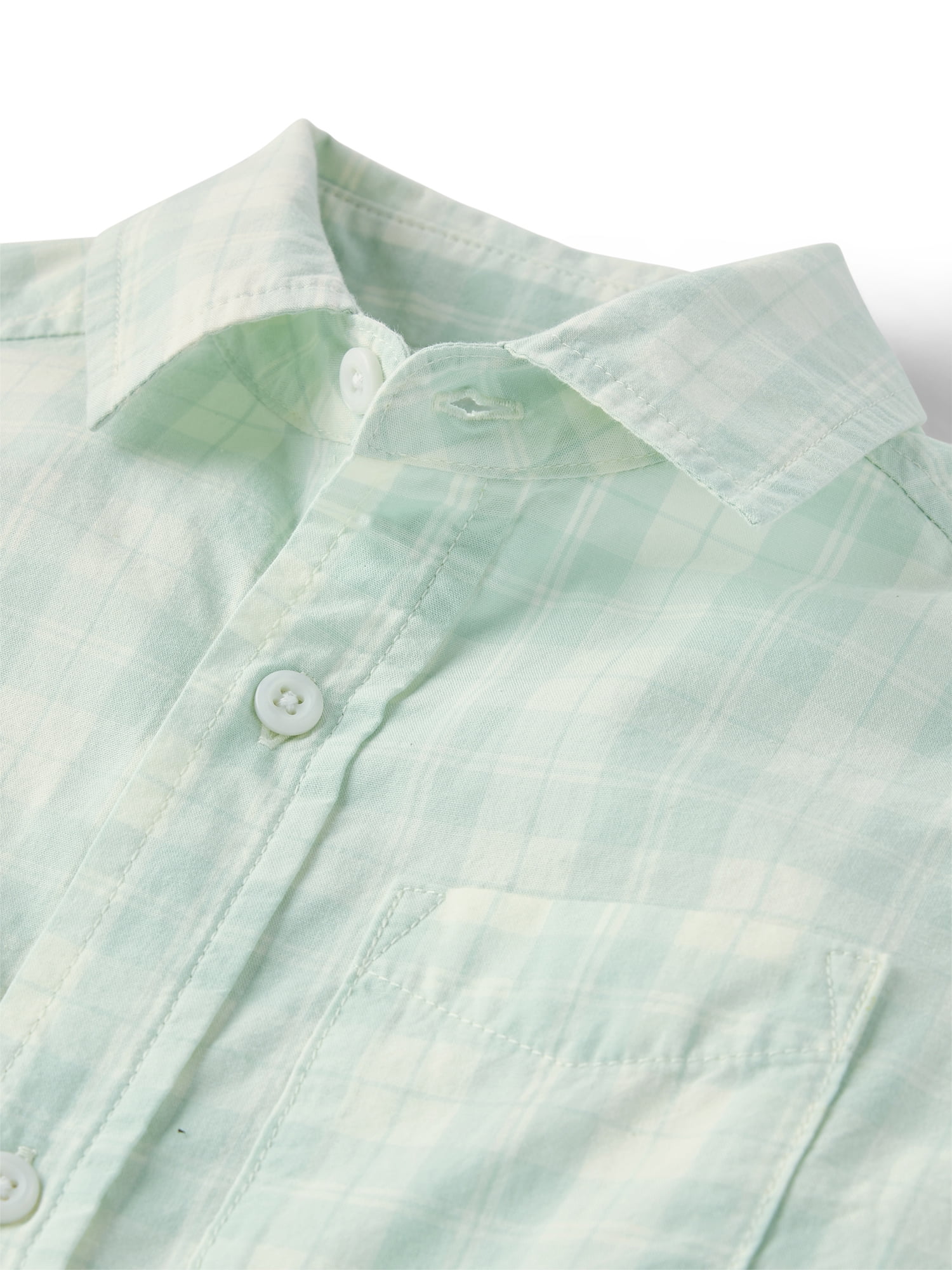The Children's Place Boys Long Sleeve Plaid Poplin Button Up Shirt, Sizes S-XXL