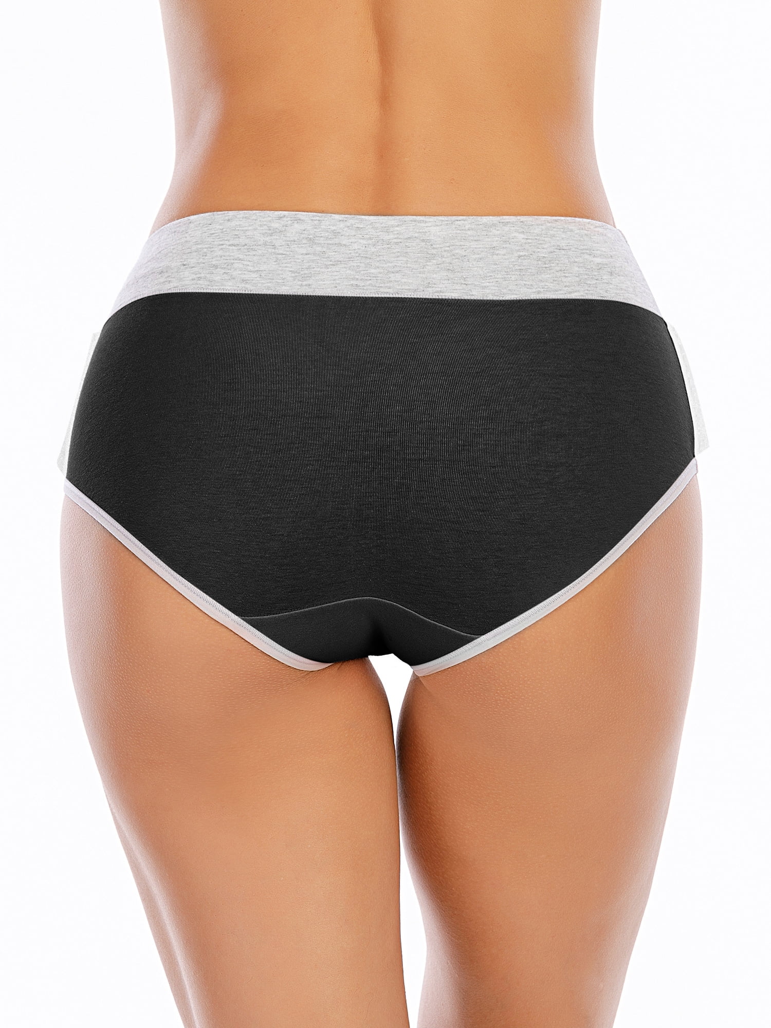 ZOELNIC 5Pcs Women's Solid Color High Waist Cotton Panties Briefs Soft  Breathable Comfy Underwear 