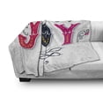 thumbnail image 3 of JOY Soft Flannel Fleece Throw Blanket, Retro Vibrant Joy Calligraphy on Victorian Baroque Ornate Classic Backdrop, Cozy Plush for Indoor and Outdoor Use, 60" x 80", Indigo Hot Pink Grey, by Ambesonne, 3 of 6