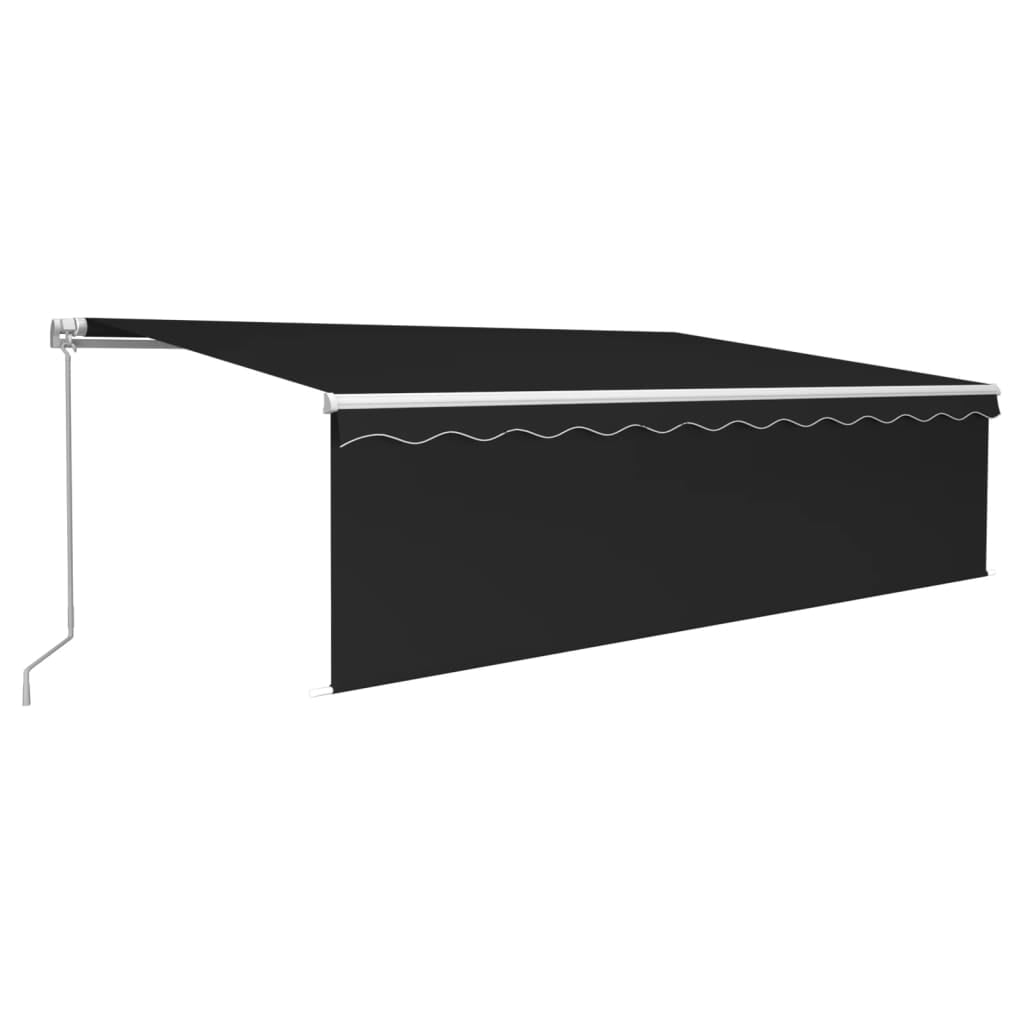 vidaXL Retractable Patio Awning with Hand Crank and Valance Sunshade