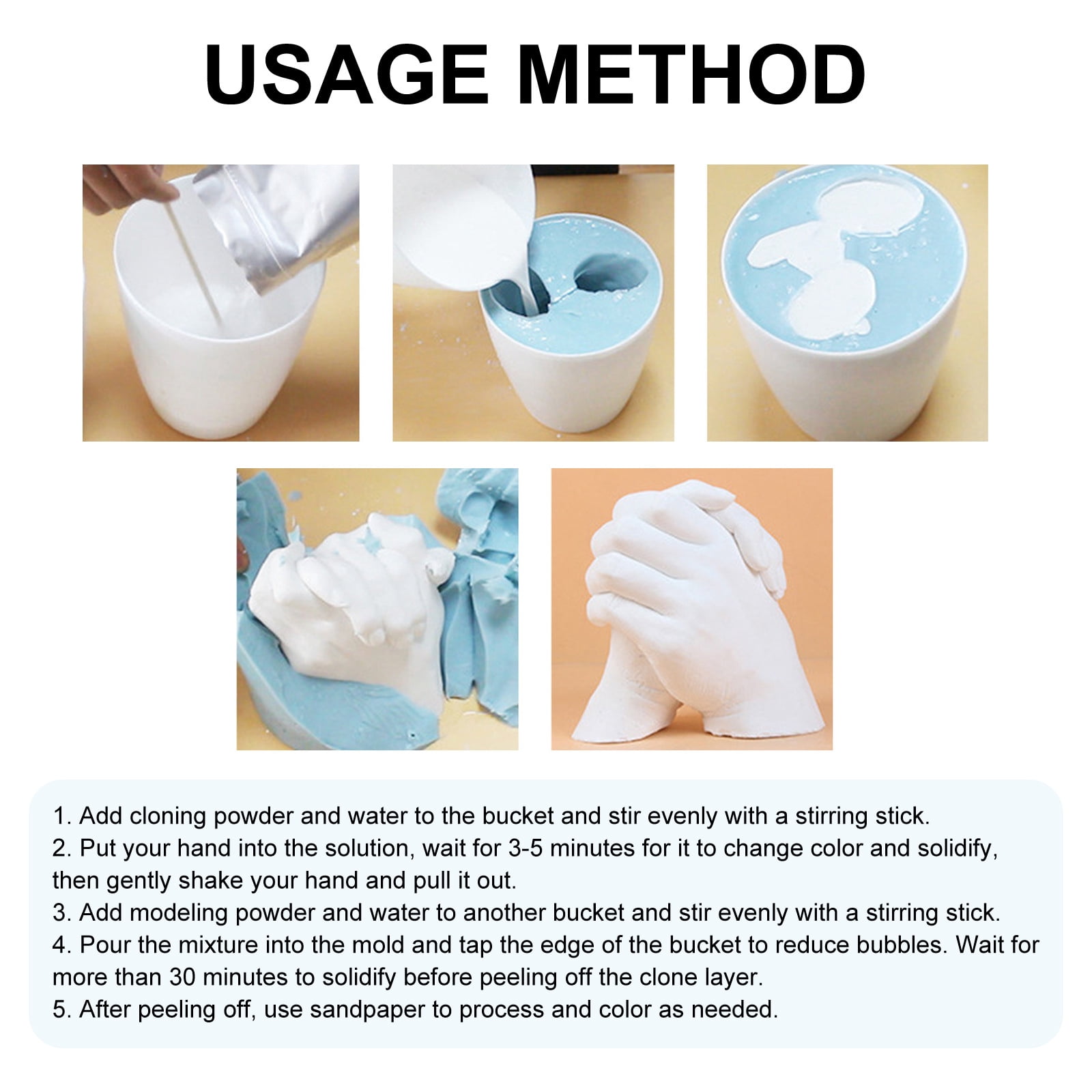 Alvantor DIY Hand Casting Kit for Weddings and Anniversaries - Molding & Casting Powder Set