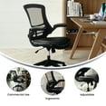 thumbnail image 5 of Flash Furniture Kelista Ergonomic Mesh Mid-Back Swivel Office Chair with LeatherSoft Seat, Black, 5 of 21