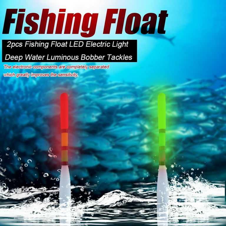 Goine 2pcs Fishing Float LED Electric Light Deep Water Luminous Bobber  Tackles 