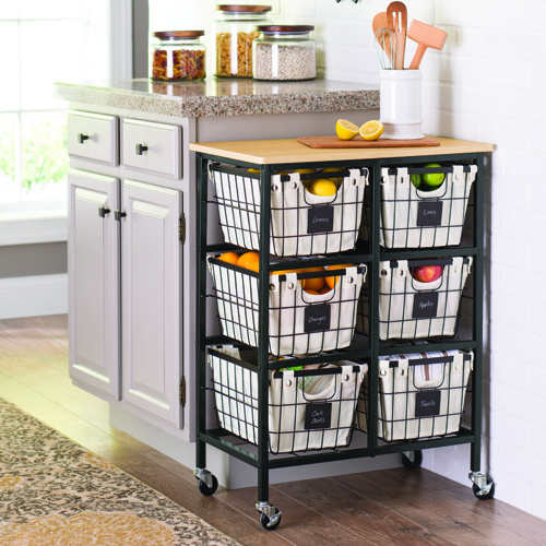 Better Homes and Gardens 6 Drawer Wire Rolling Cart, Black - image 3 of 5