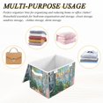 thumbnail image 6 of Yayeee Collapsible Cube Storage Bin with Lid Fabric Closet Decorative Basket with Handles, Blue Sea Boat, 6 of 7