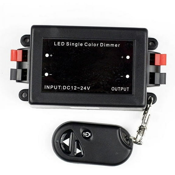 SUPERNIGHT DC 12-24V LED Single Color Strip Light Wireless Remote Controller RF Dimmer for SMD 5050 3528 Single Color LED Strip Light Rope Lights, Black