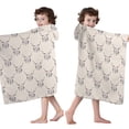 thumbnail image 4 of Beige Buffalo Skull Pattern Hooded Bath Towel，50"x30" for Ages 3 To 12 Kids, Quick Dry Lightweight Soft Microfiber Hood Beach Towel Cover Up for Kids, 4 of 7