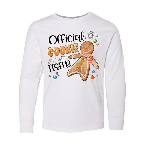 Inktastic Official Cookie Tester Cute Gingerbread Long Sleeve Youth T-Shirt