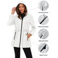thumbnail image 4 of Clearance! Baqcunre Women's Clothing, Rain Jackets for Women Waterproof Packable Hooded Rain Coat Lightweight Windbreaker with Pocket Valentines Day Gifts, 1PC top White 2XL, 4 of 8