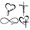 White, variant on Jesus Decals 4 Pack: Jesus Heart, Jesus Cross, Jesus Infinity, Cross Heart (Large ~5", Black)