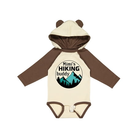

Inktastic Mimi s Hiking Buddy with Mountains and Trees Gift Baby Boy or Baby Girl Long Sleeve Bodysuit
