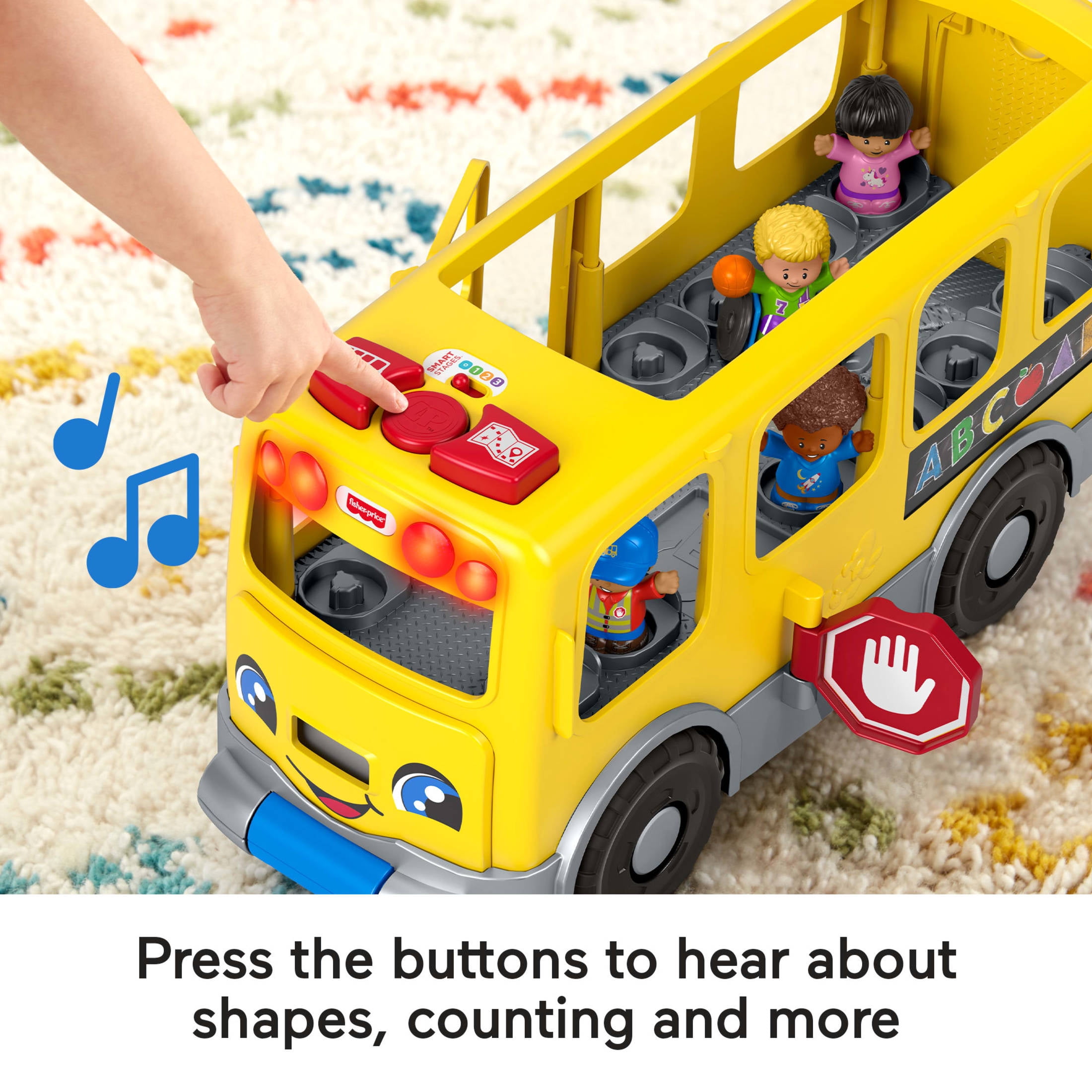 Fisher-Price Little People Big Yellow School Bus Musical Learning Toy for Toddlers 1-5 Years Old