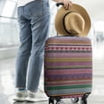 thumbnail image 2 of Purple Boho Tribal Stripes and Hearts Pattern Luggage Cover Fashion Suitcase Cover Baggage Covers Fit 25-28 Inch Luggage (Go Travel), 2 of 5