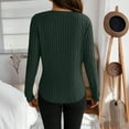 thumbnail image 6 of MOJOGO Ribbed Knit V-Neck Tops for Women Causal Long Sleeve Pullover Comfy Loungwear Spring Fall Daily Outfit Top Green 2XL, 6 of 9
