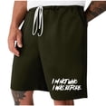 thumbnail image 1 of Mens Casual Shorts Lace-Up Elástico Cintura Bolsillo Ejercicio Fitness Hogar Pantalones de Media Longitud para Diario, 1 of 4