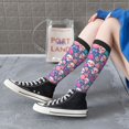 thumbnail image 6 of Picia Women Crew Soft Moisture-wicking Socks colorful Skull flower Pattern Design Cotton Socks, One Size fit All, 6 of 9