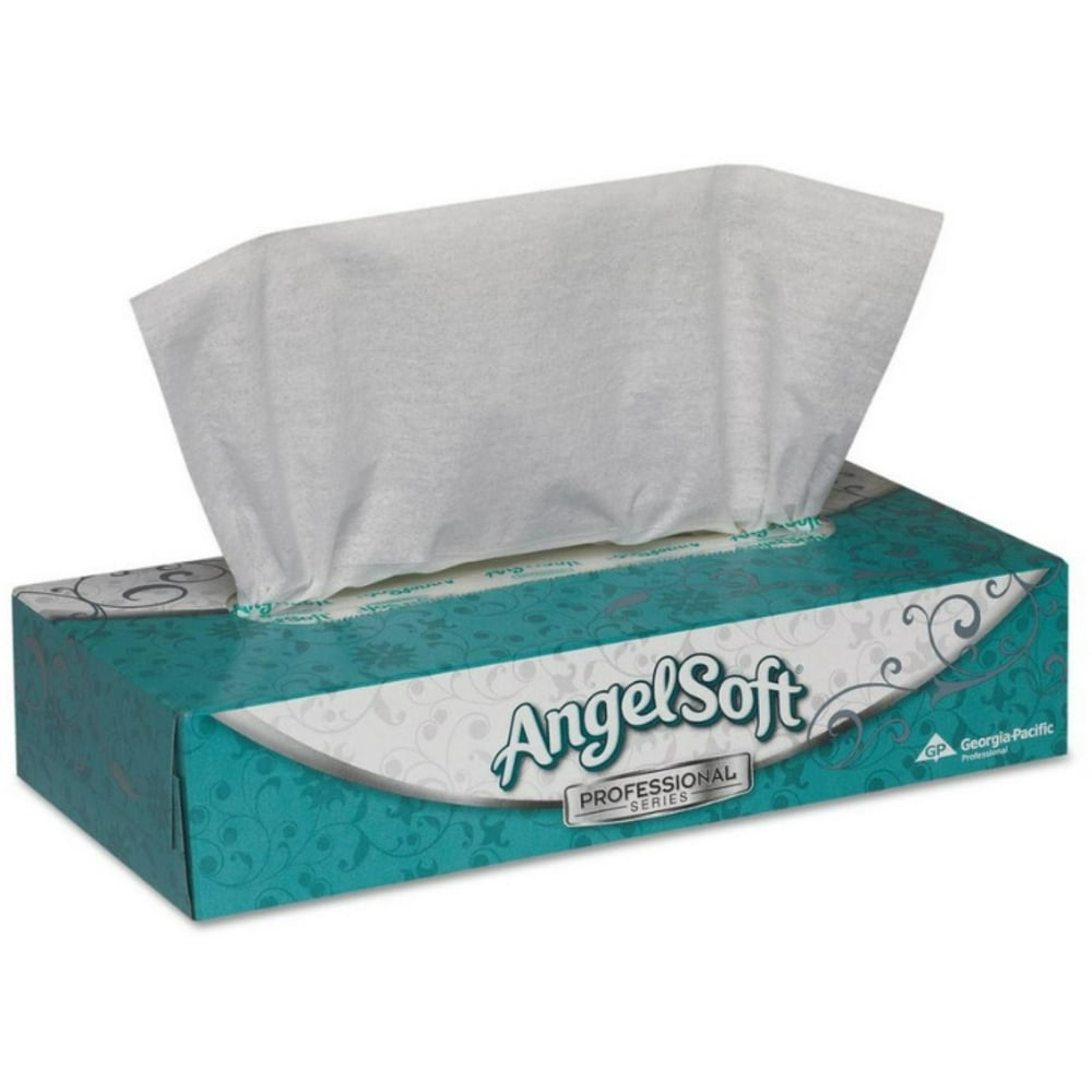 Angel Soft Facial Tissue Professional Series White 735 X 845 Inch, 100