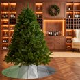 thumbnail image 4 of Sage Green Gray Ombre Christmas Tree Skirt 48 Inches, Vintage Country Wooden Xmas Trees Skirt Mat Cover Decorations for Holiday Party Indoor Outdoor, 4 of 9